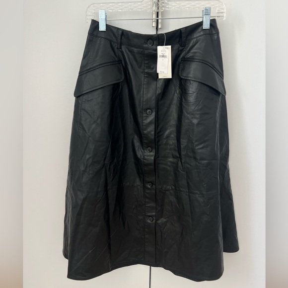 Banana Republic NWT Vegan Leather Midi Skirt (2) - Picture 6 of 12
